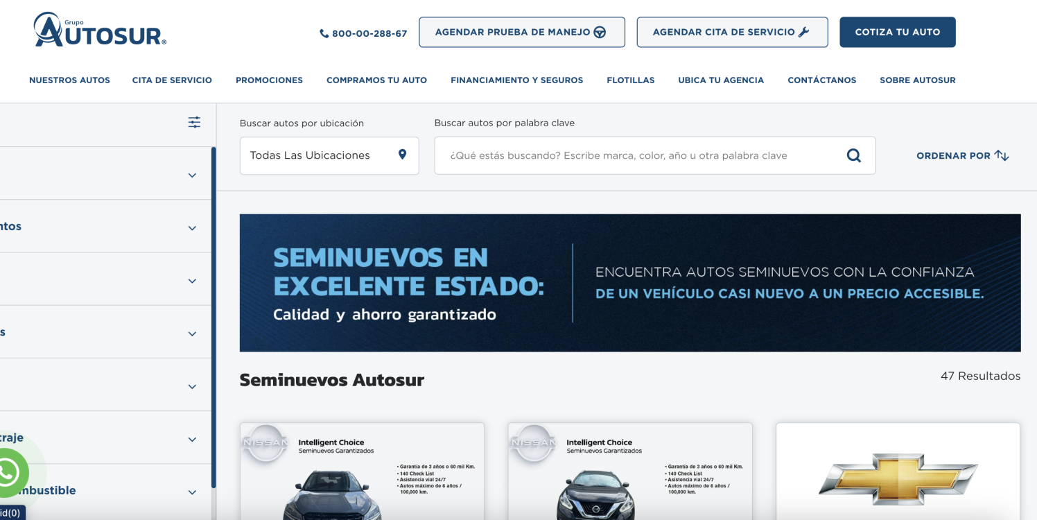 sitio web de autos usados